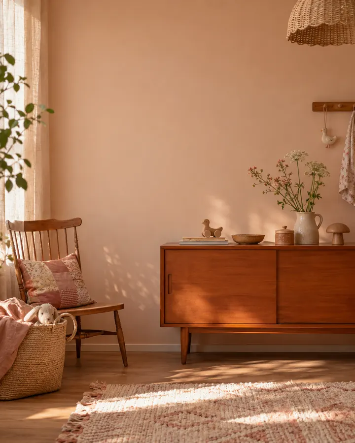 Wohnbeispiel: „Geburtsgeschichte · Luftpost · Perle“ im Kinderzimmer