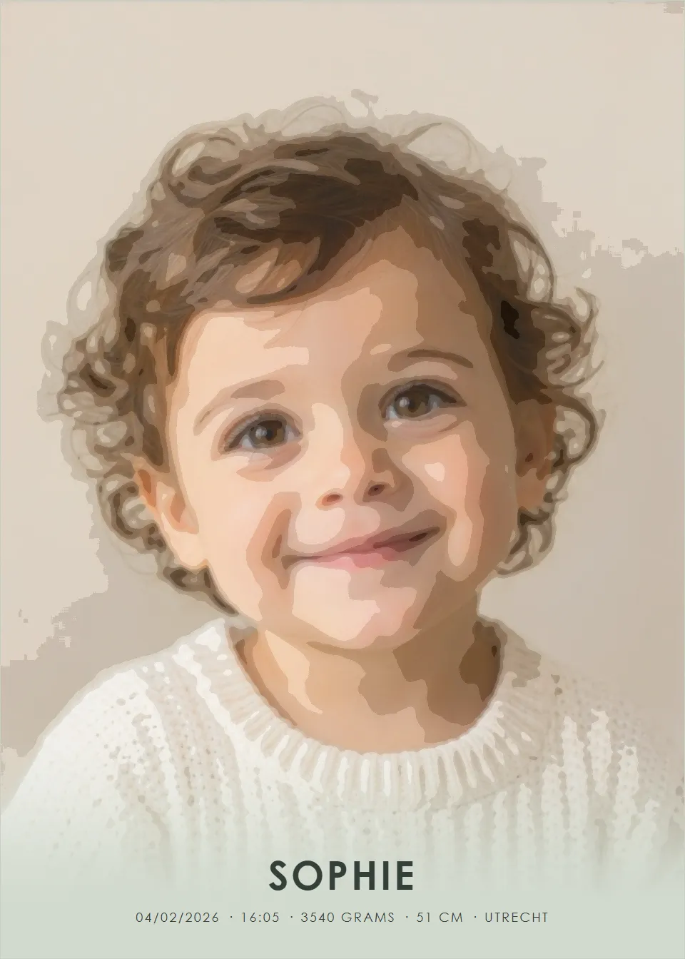 Photo posters · Little portrait · Gouache
