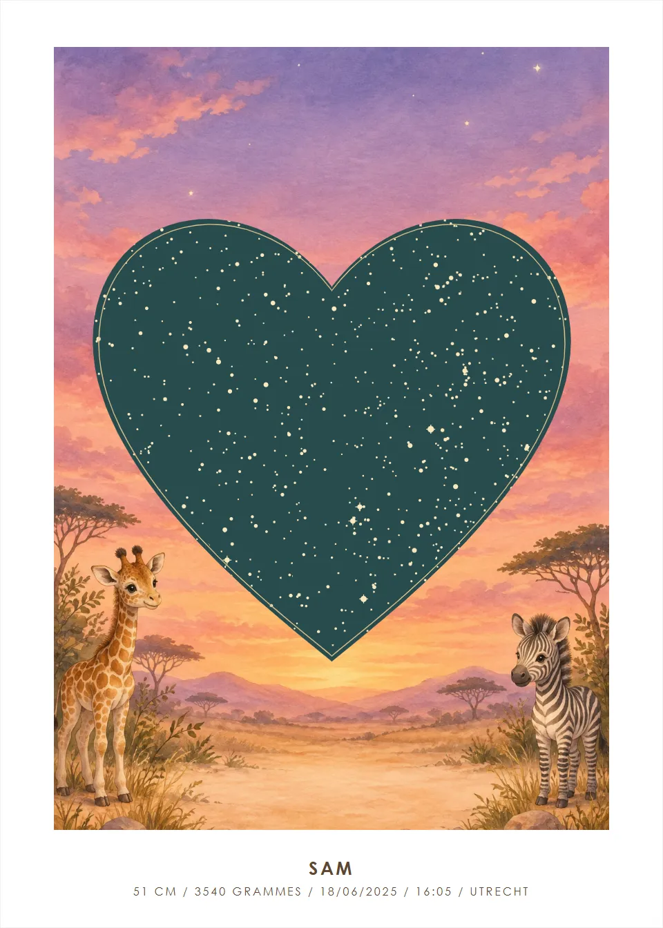 Carte du ciel · Safari en soirée · Coeur étoilé