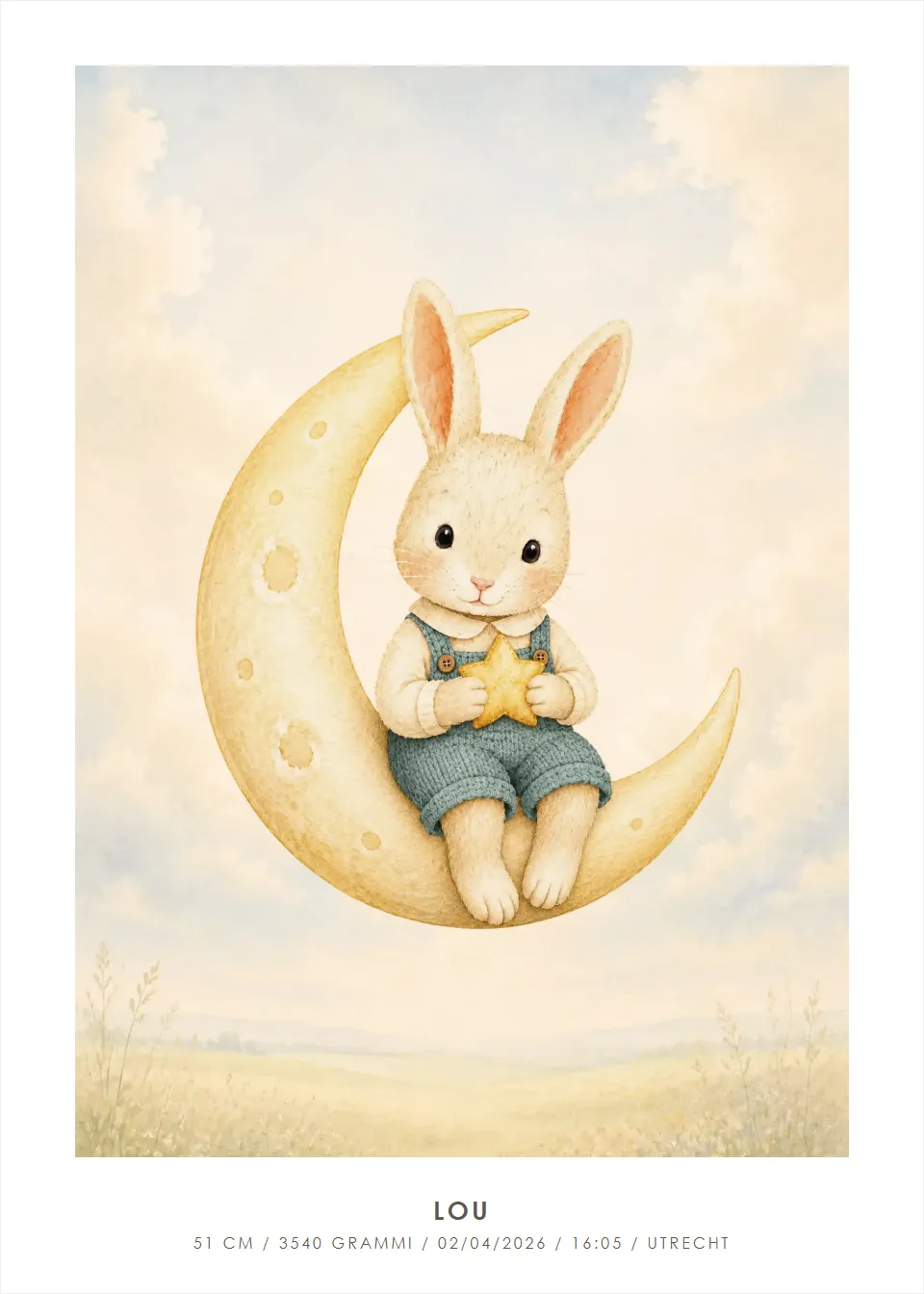 Storia di nascita · Amico della luna · Prato di nuvole