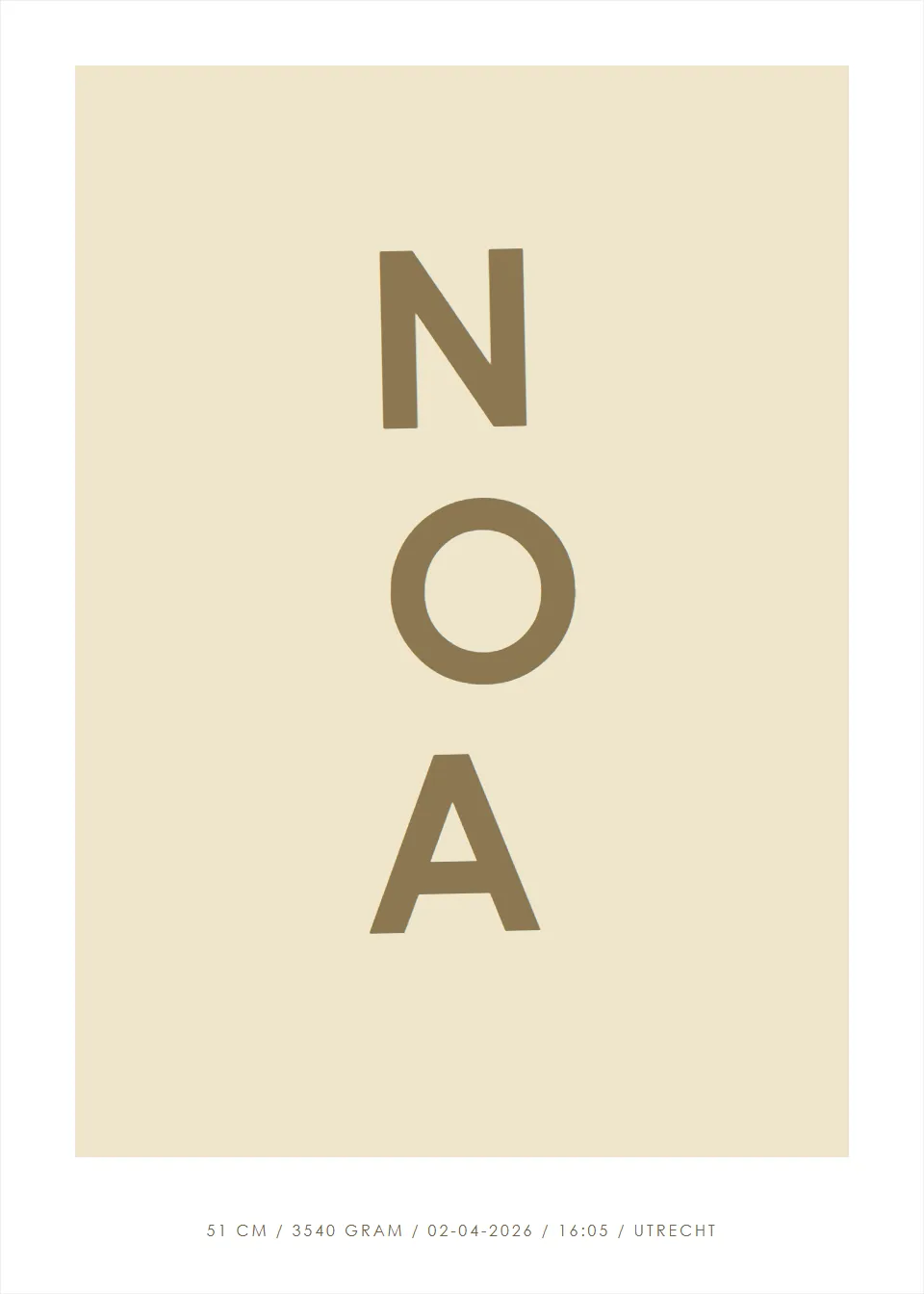Naamposters · Letterstapel · Vanille