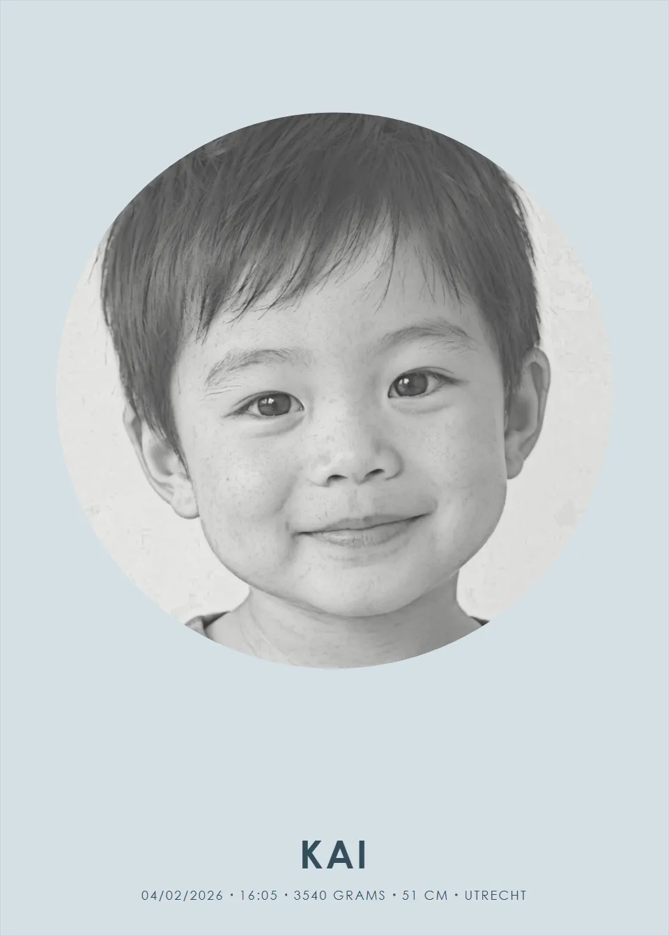 Photo posters · Pencil portrait · Mist blue circle