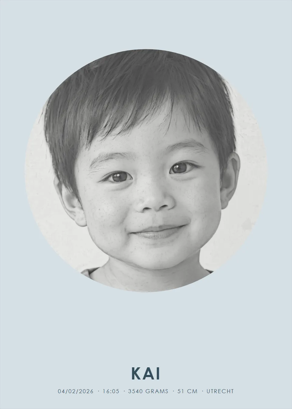Photo posters · Pencil portrait · Mist blue circle