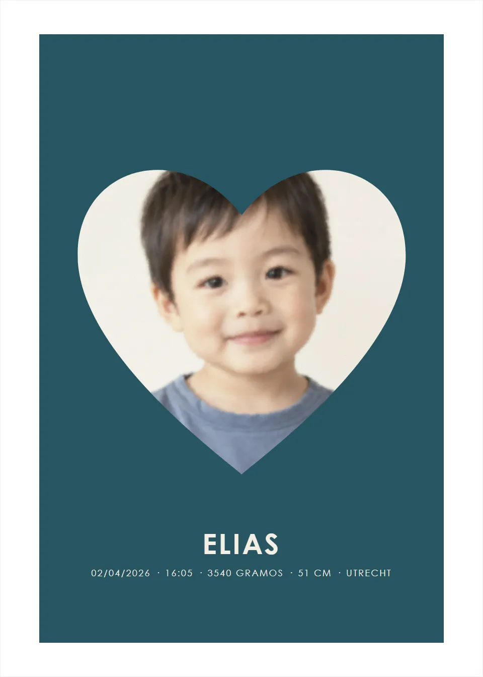 Pósteres fotográficos · Retrato en acuarela · Corazón azul