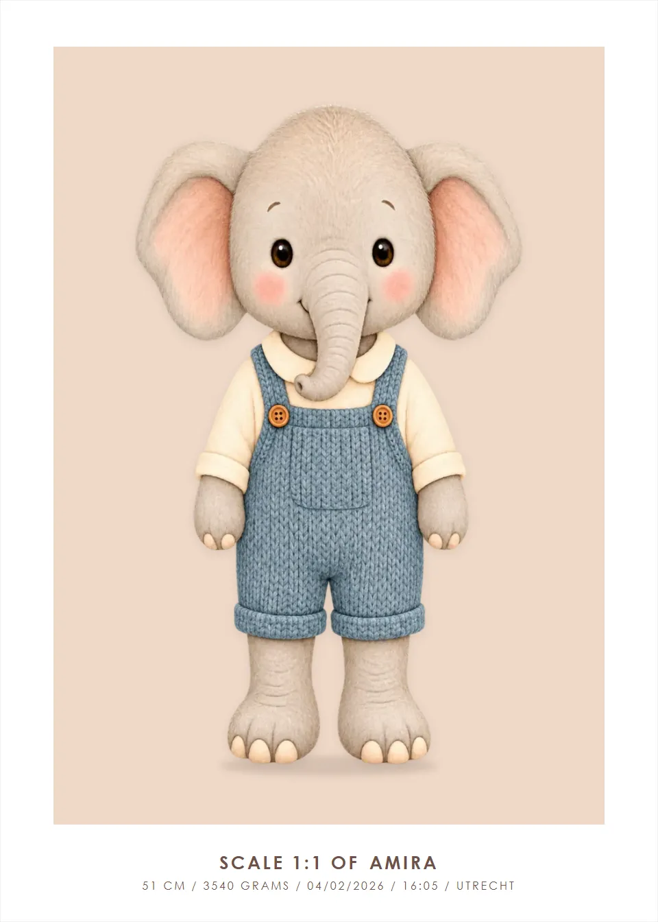 Animal posters · Elephant · Peach