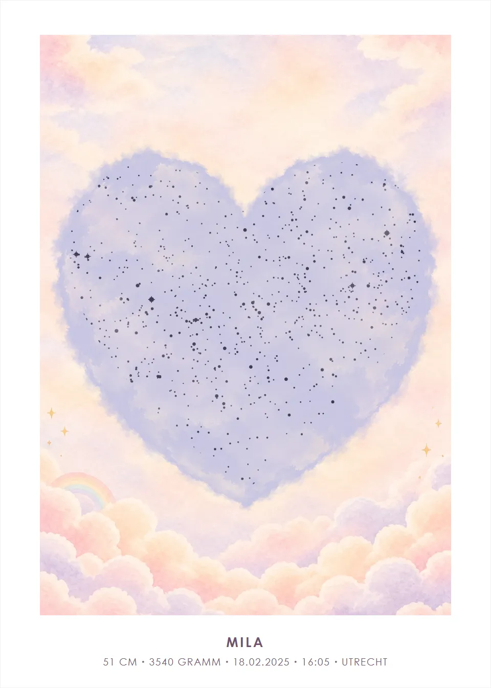 Sternenhimmel · Traumland · Aquarellherz
