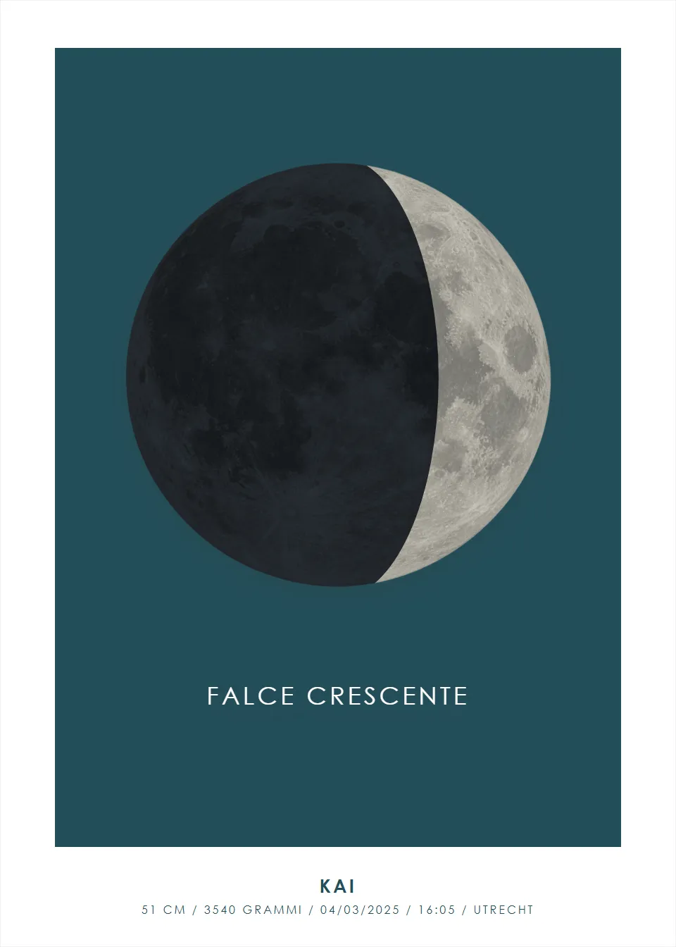 Luna di nascita · Luna d’atelier · Blu petrolio