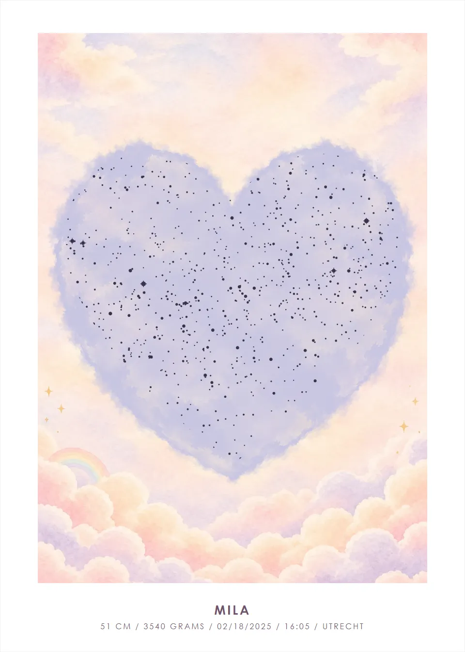 Star map · Dreamland · Watercolor heart