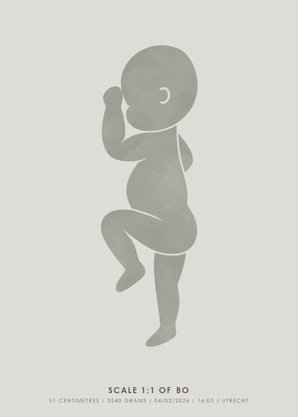 Life size · Watercolor silhouette · Stone gray