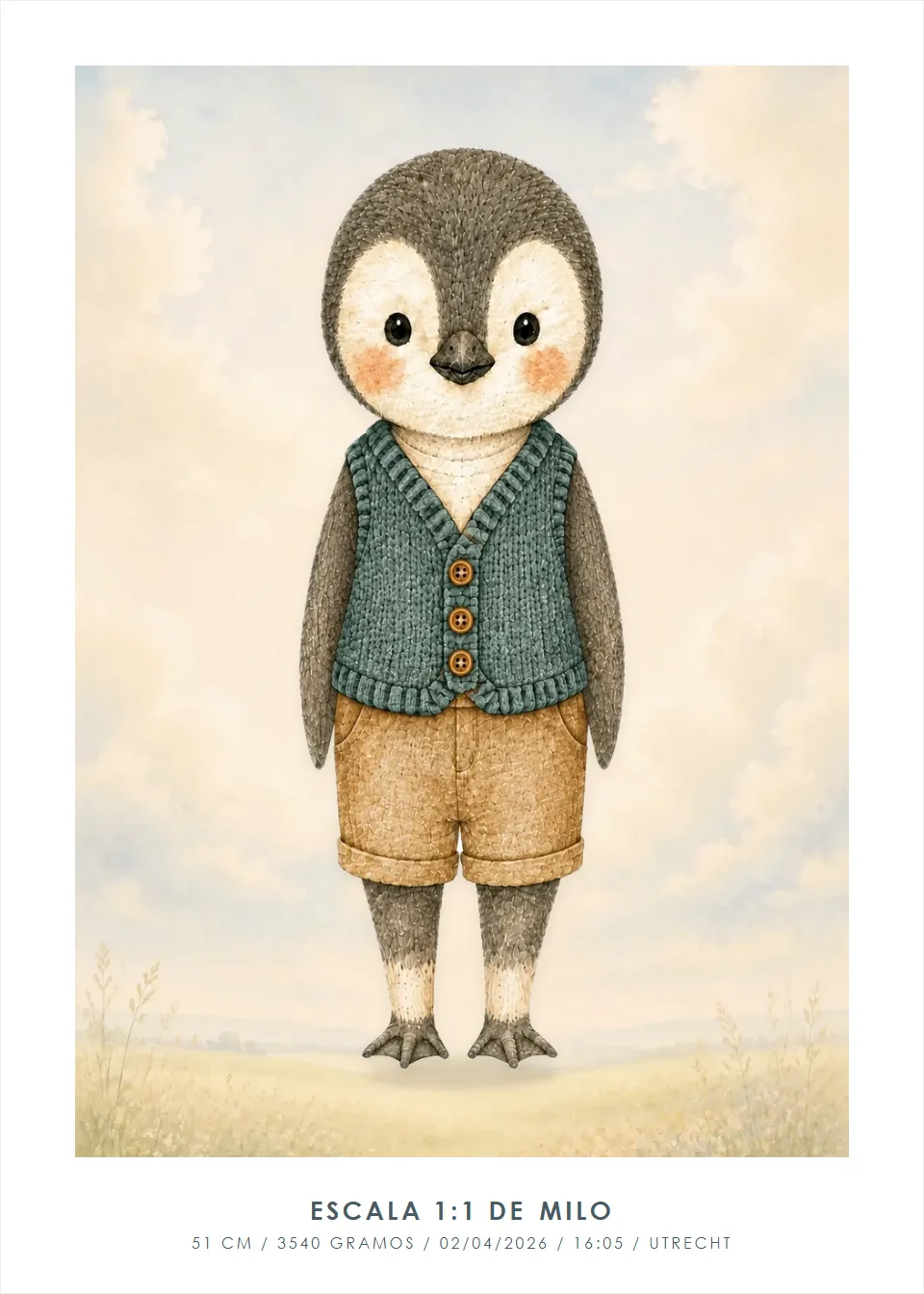 Pósters de animales · pingüino · pradera de nubes