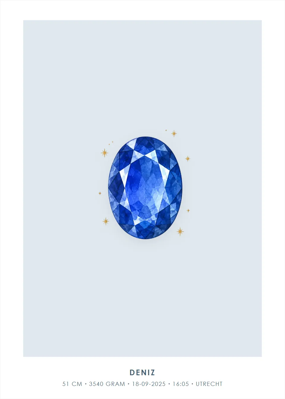 Geboortesteen · Geboortesteen · Ochtendblauw