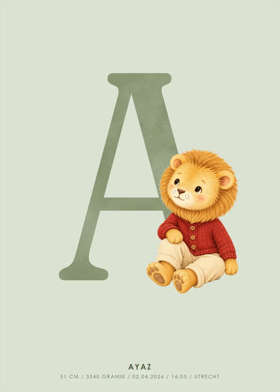 Briefplakate · Löwe · Eleganter Salbeibrief