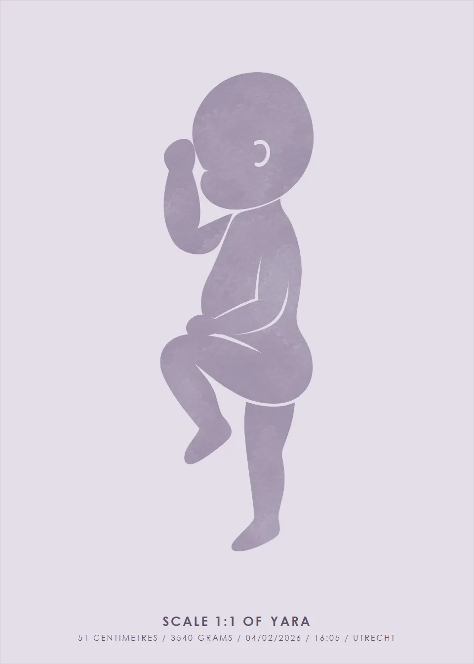 Life size · Watercolor silhouette · Lavender