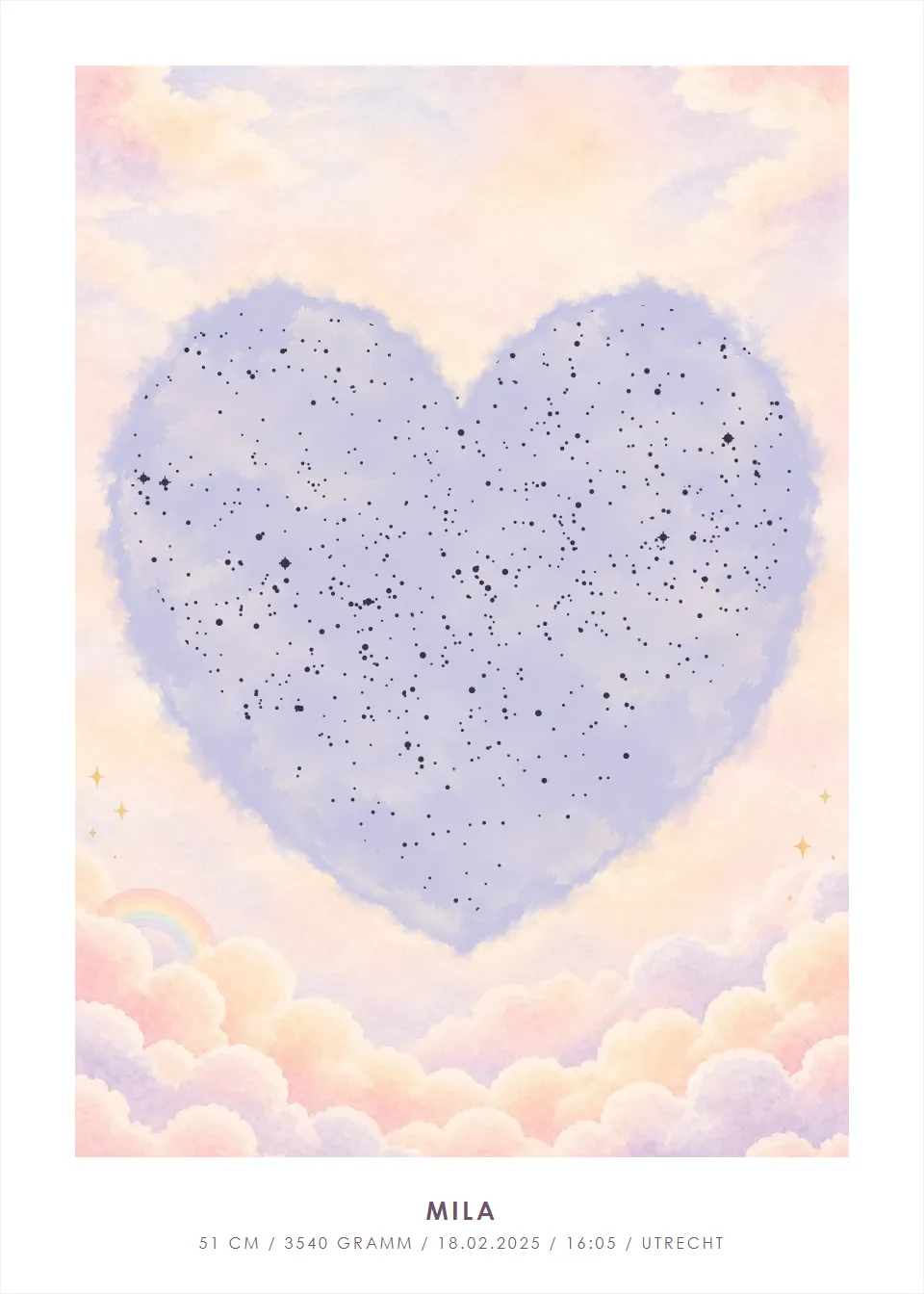Sternenhimmel · Traumland · Aquarellherz