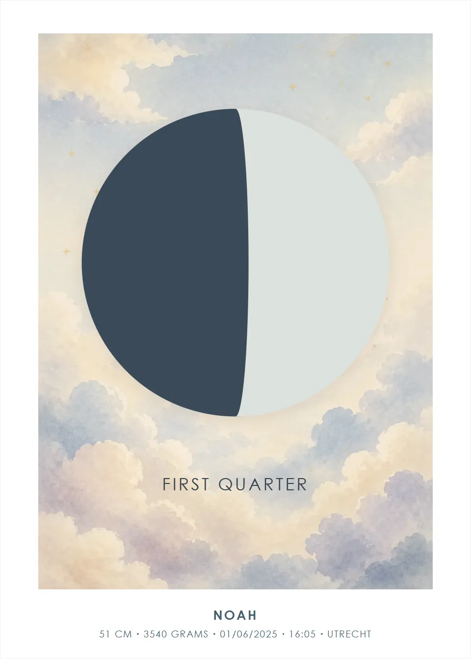 Birth moon · Minimalist Moon · Moon clouds