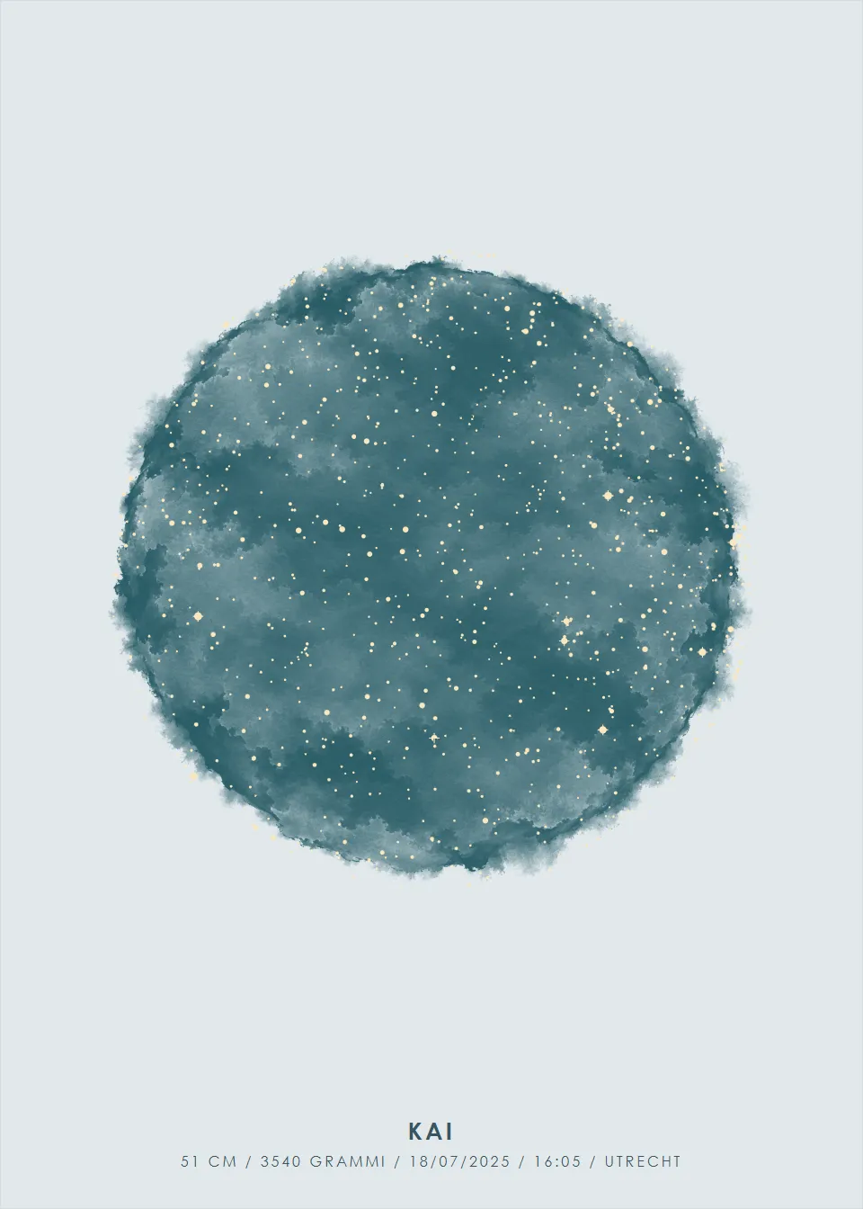 Mappa stellare · Cerchio dell'acquerello · Blu petrolio