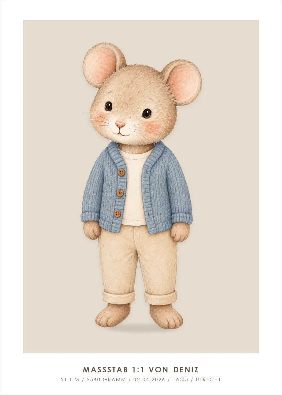 Tierplakate · Maus · Leinen