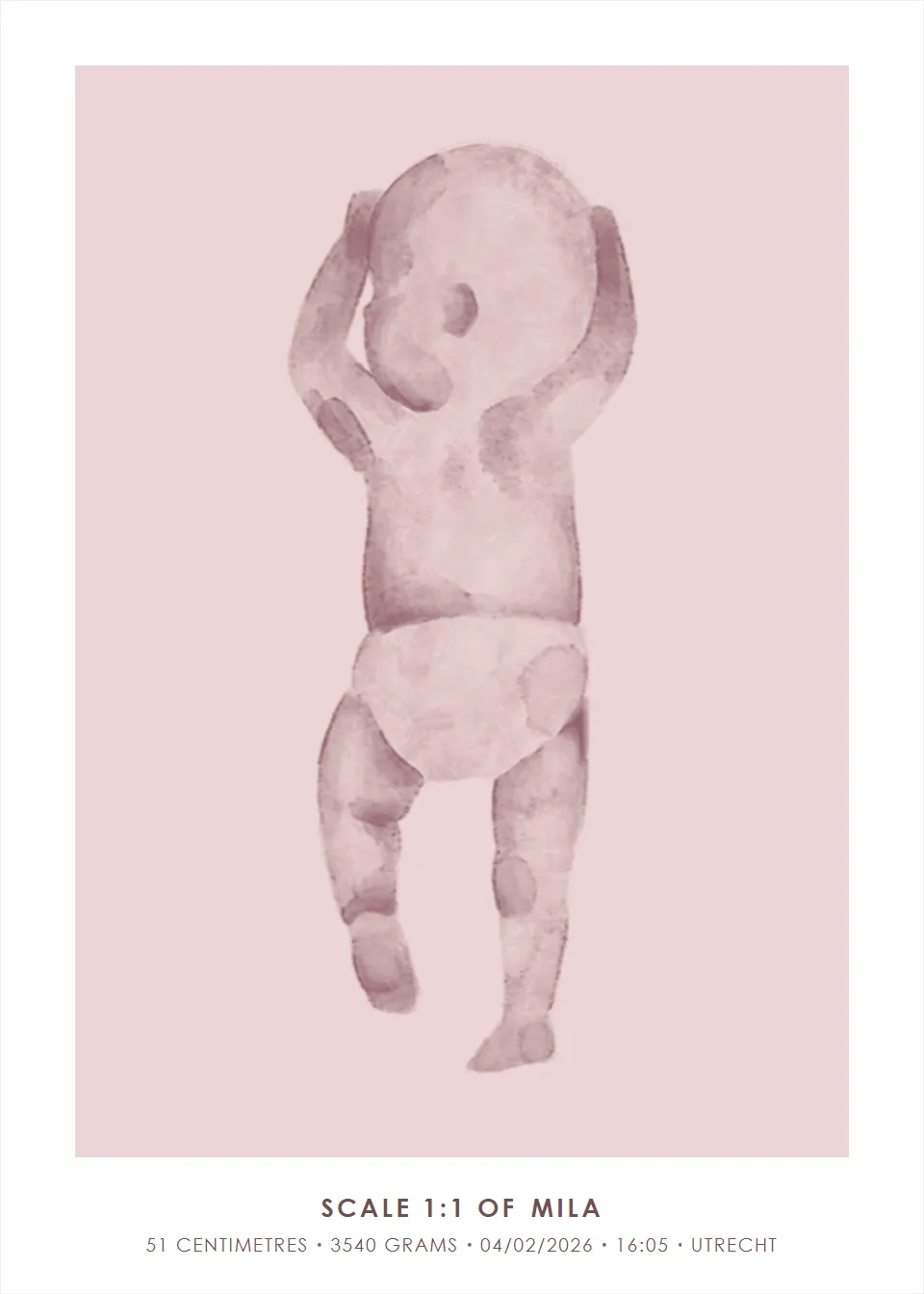 Life size · Dreamy watercolour · Powder pink