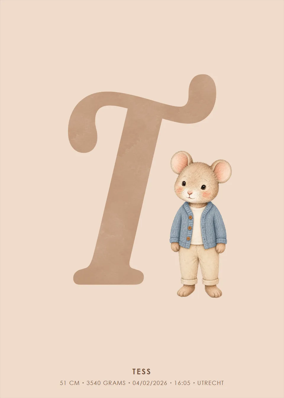 Letter posters · Mouse · Playful peach letter