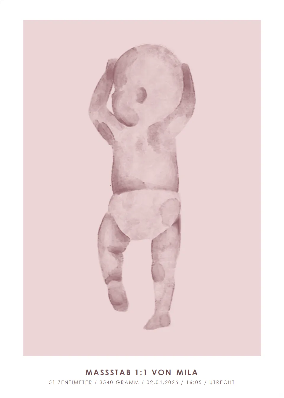 Originalgröße · Träumerisches Aquarell · Puderrosa