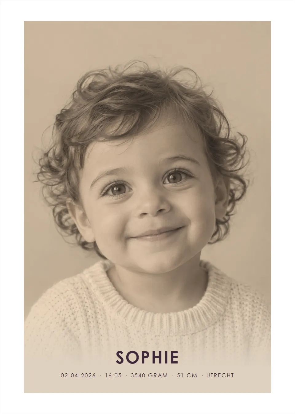 Fotoposters · Klein portret · Warme sepia