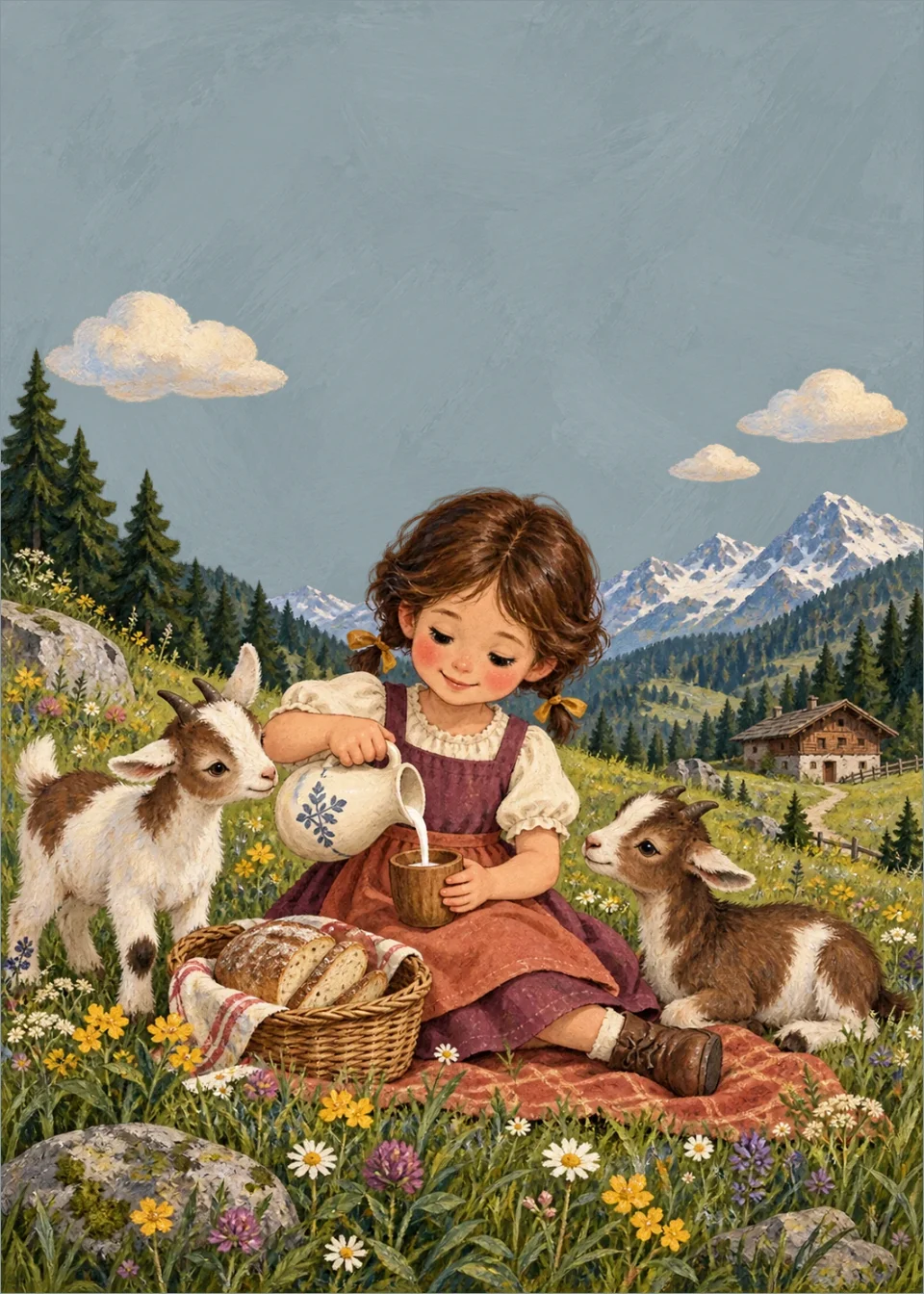 Heidi · Bread and milk in the grass