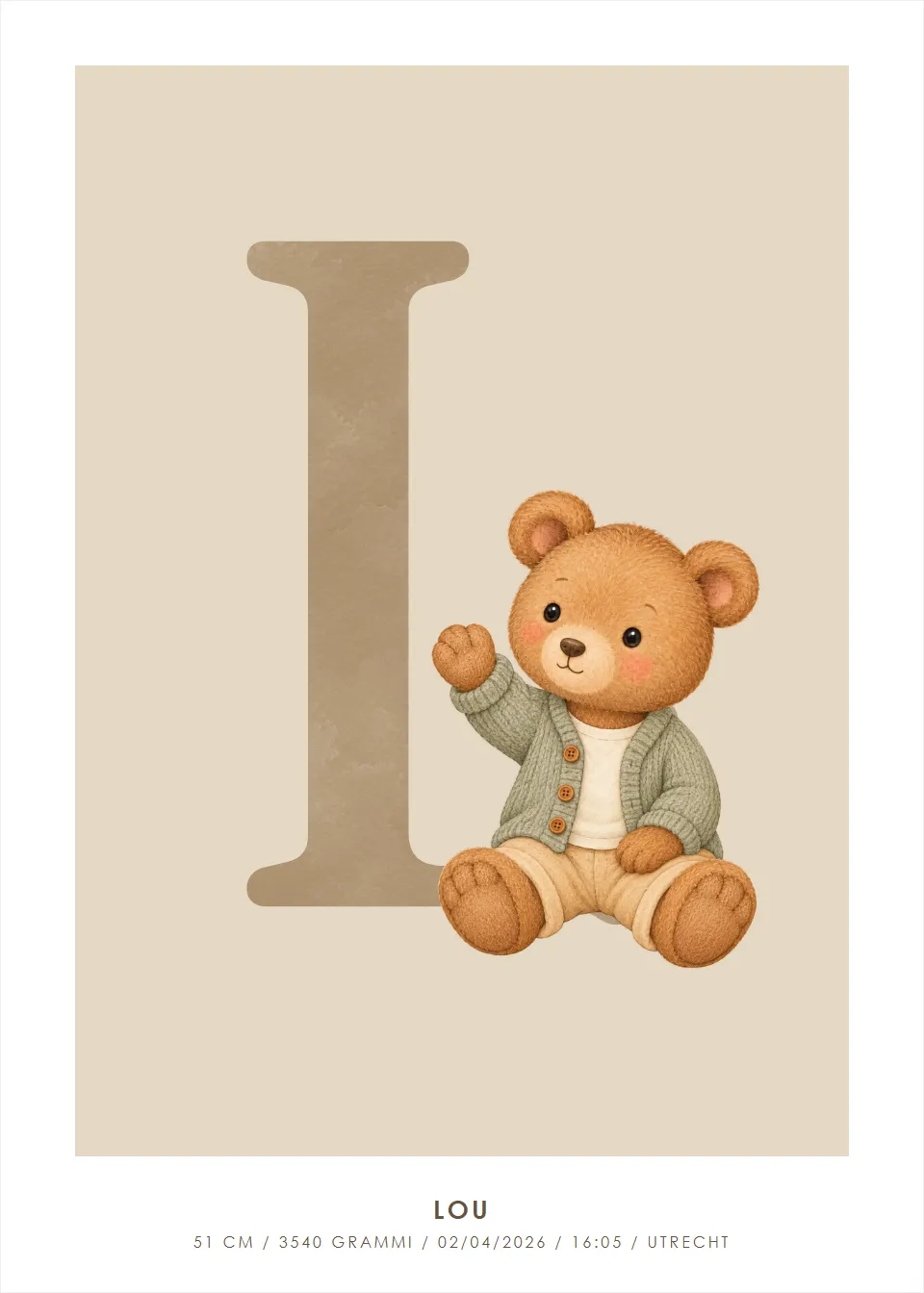 Poster di lettere · Orso · Avena elegante