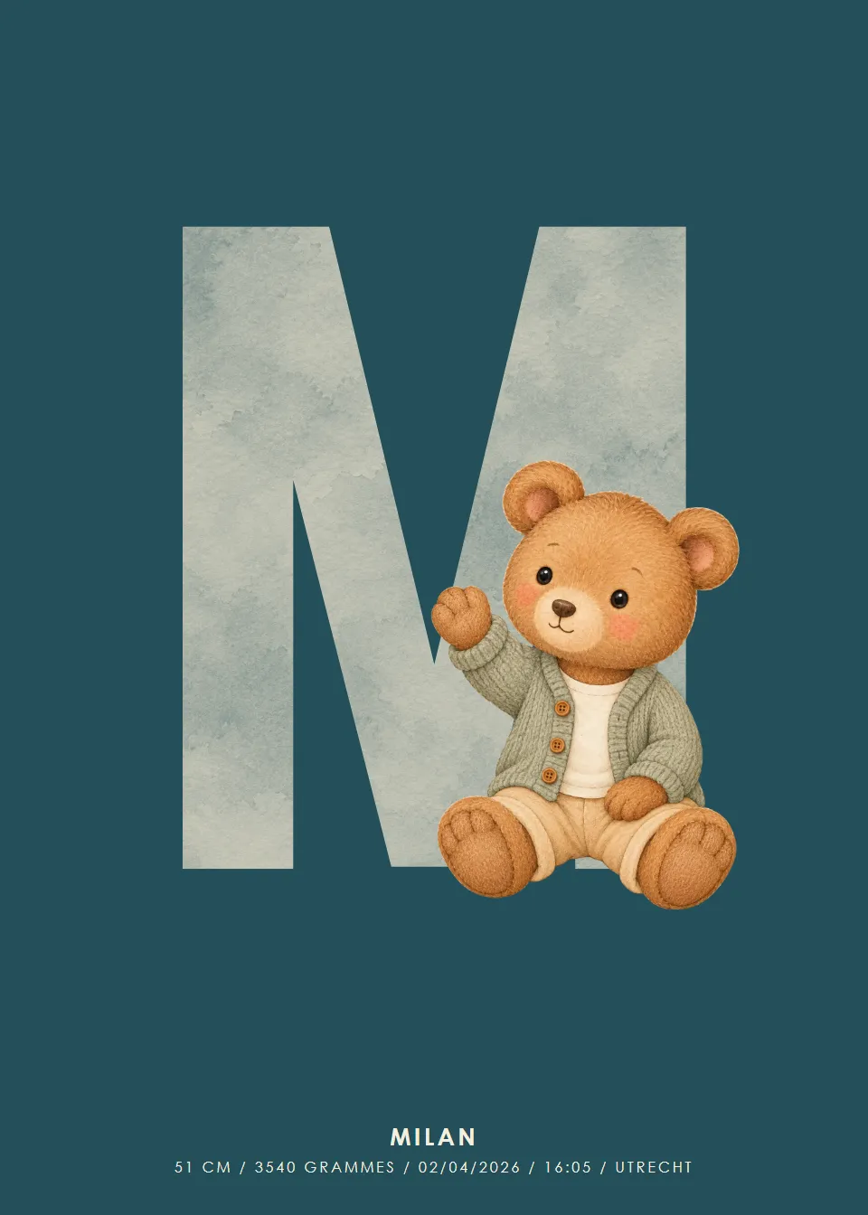 Affiches de lettres · Ours · Lettre moderne sur essence