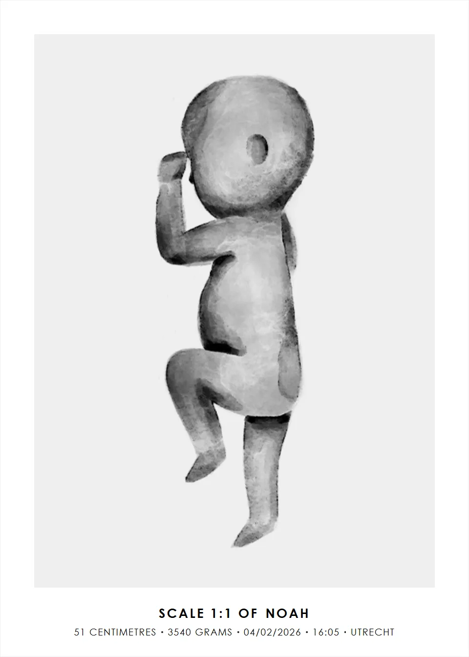 Life size · Soft watercolour · Light grey