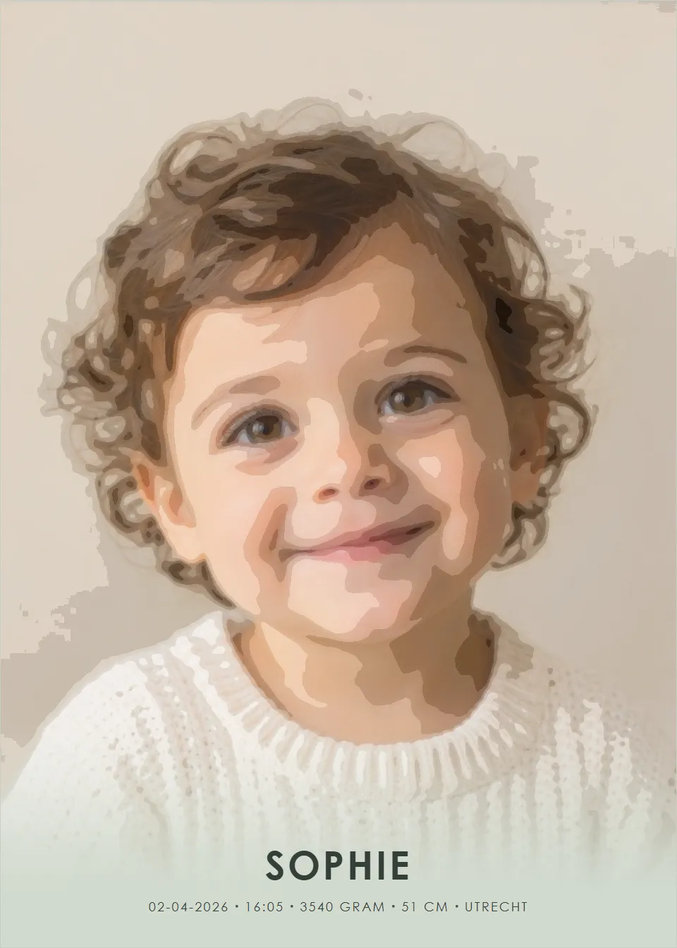 Fotoposters · Klein portret · Gouache