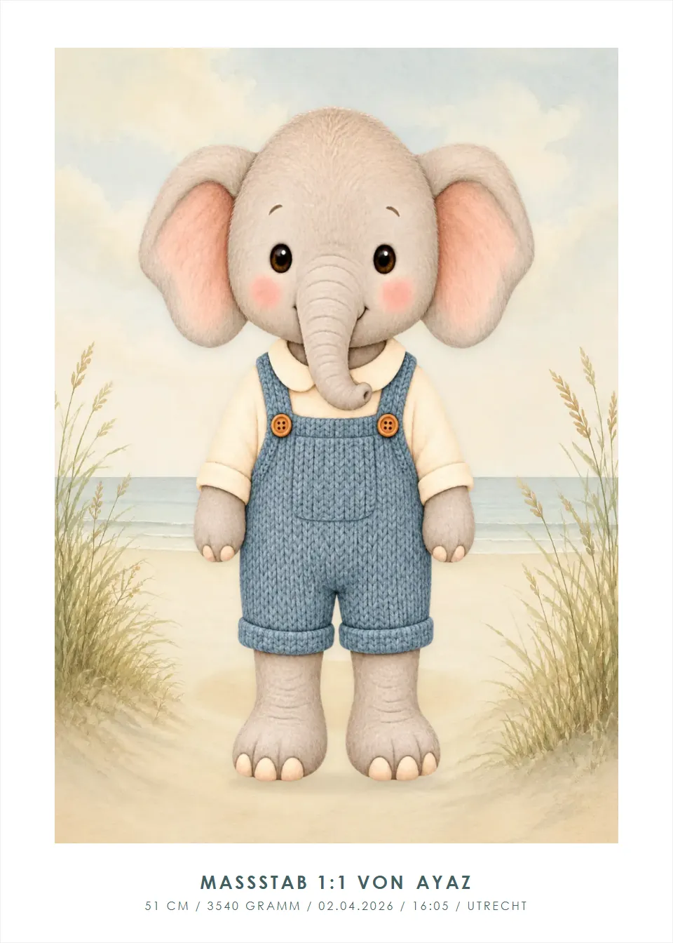 Tierplakate · Elefant · Sanfte Küste