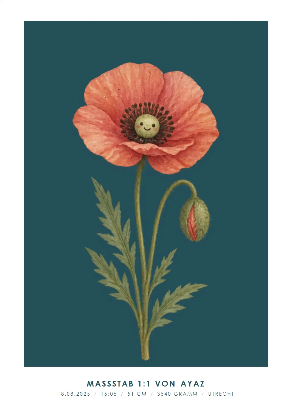 Geburtsblume · Blumenfreund · Petrol