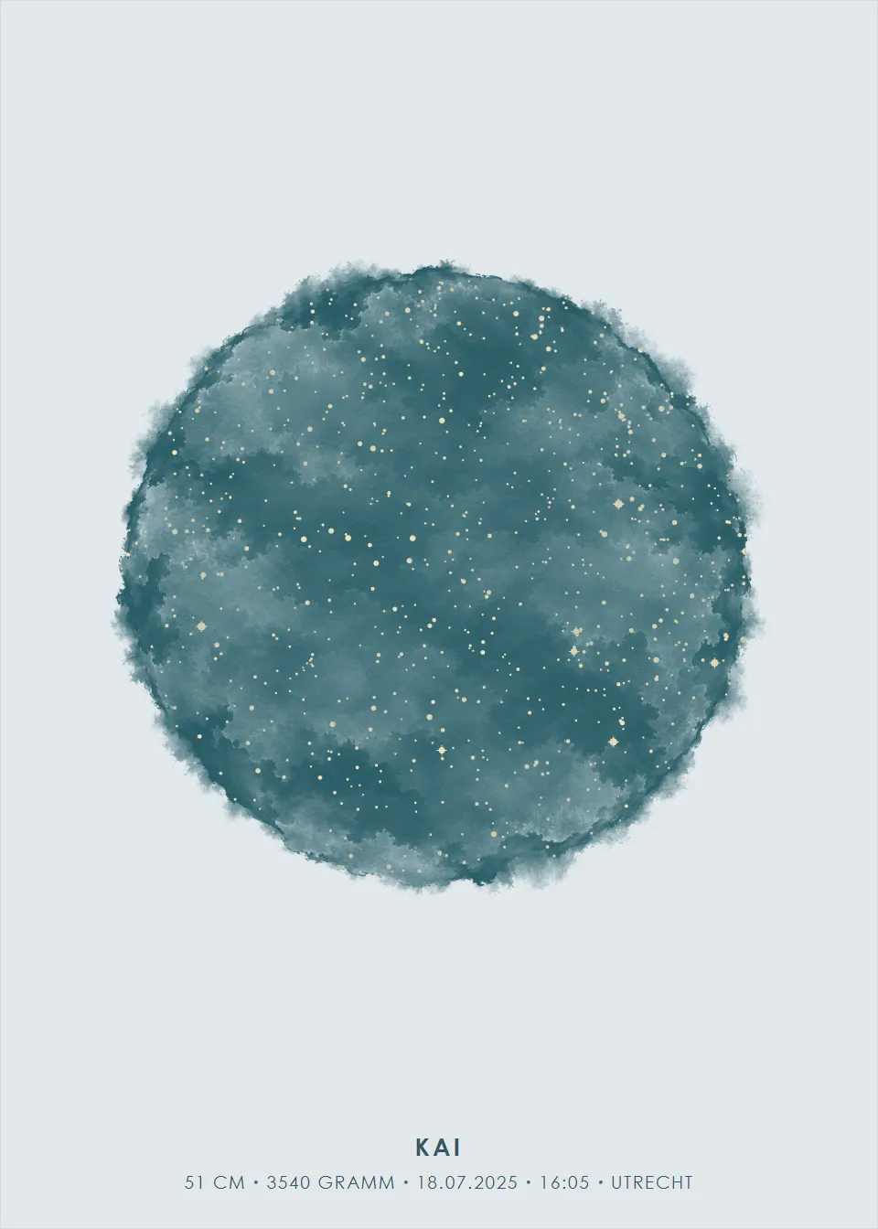 Sternenhimmel · Aquarellkreis · Petrol