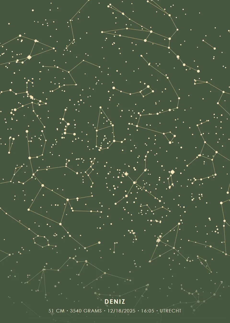 Star map · Star map · Deep olive