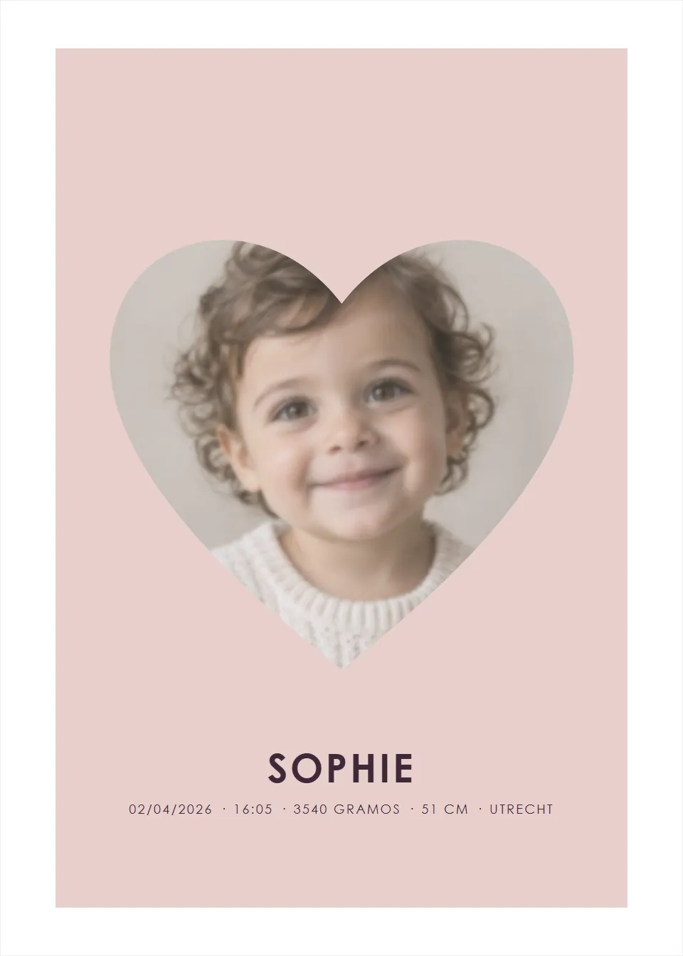 Pósteres fotográficos · Pequeño retrato · Corazón pastel