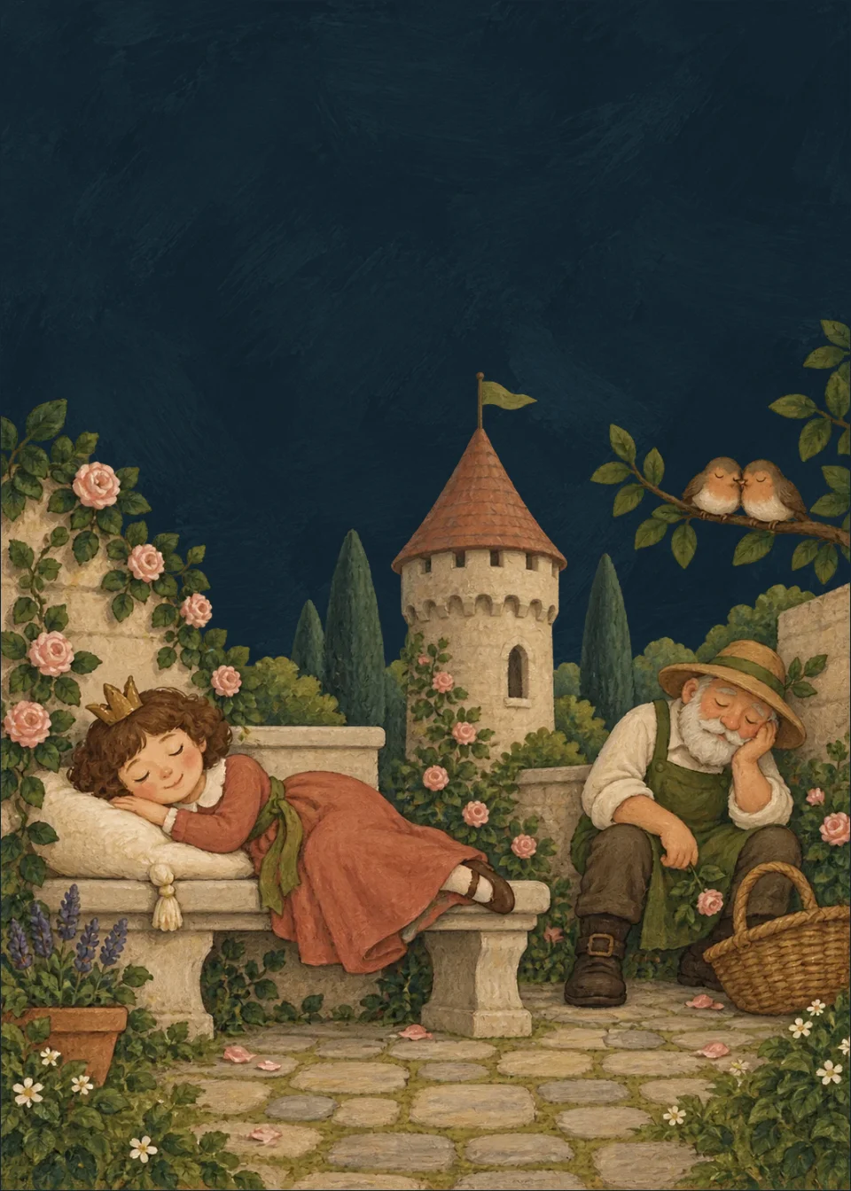La Belle au bois dormant · La cour silencieuse du château