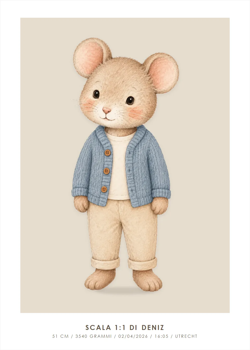 Poster di animali · Topo · Lino