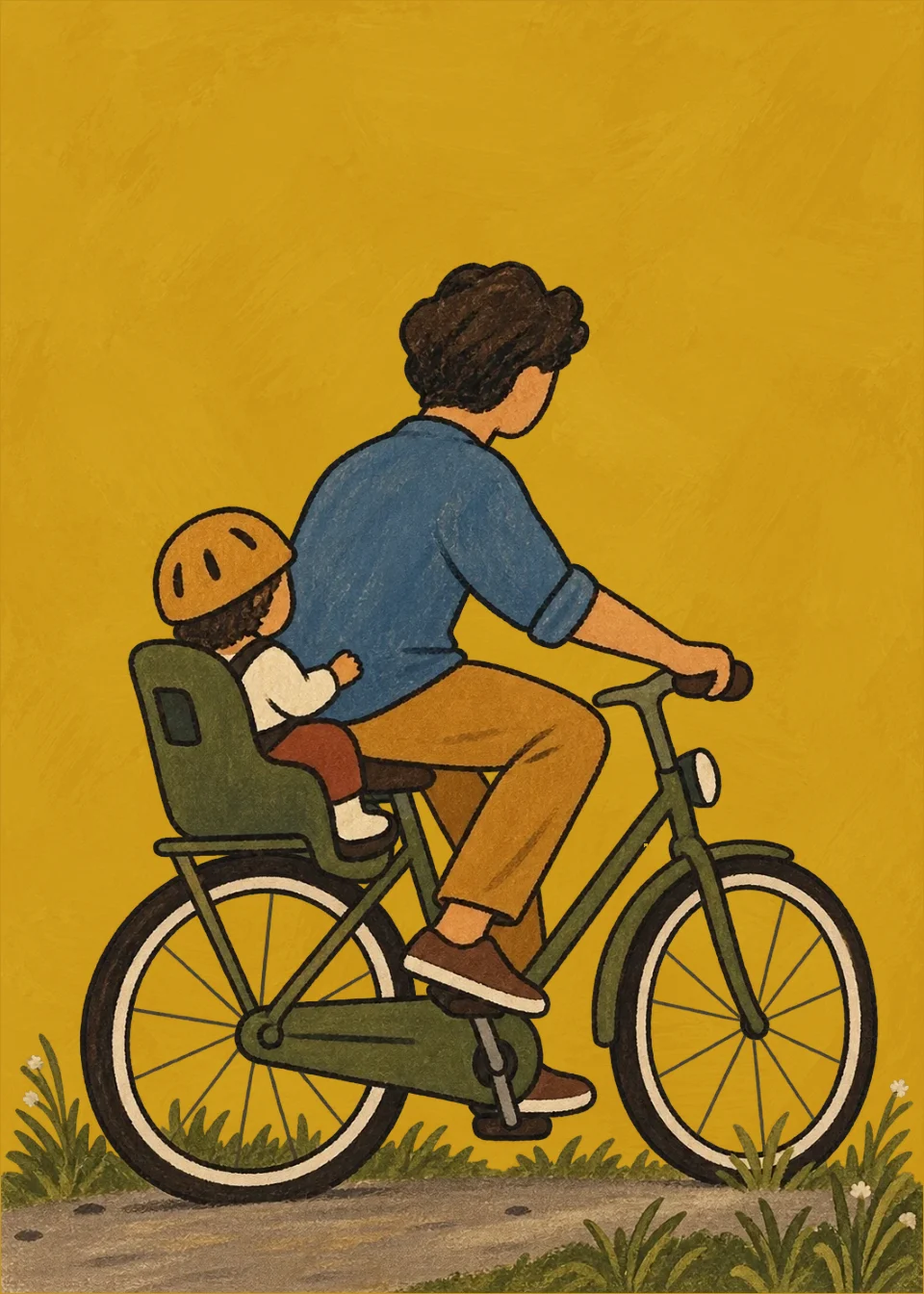 Piccole opere d’arte · Sulla bici di papà