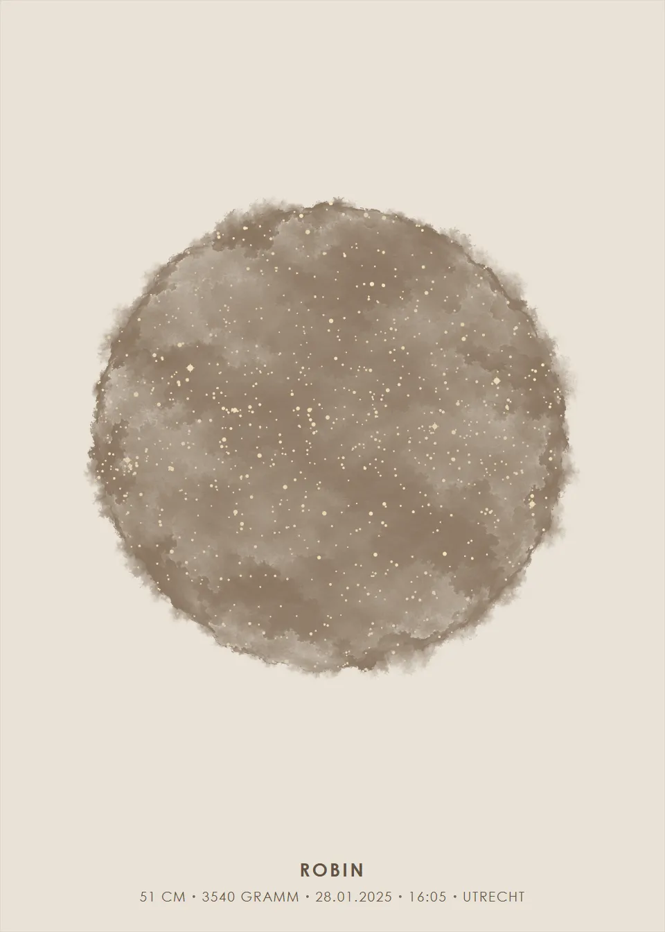 Sternenhimmel · Aquarellkreis · Leinen