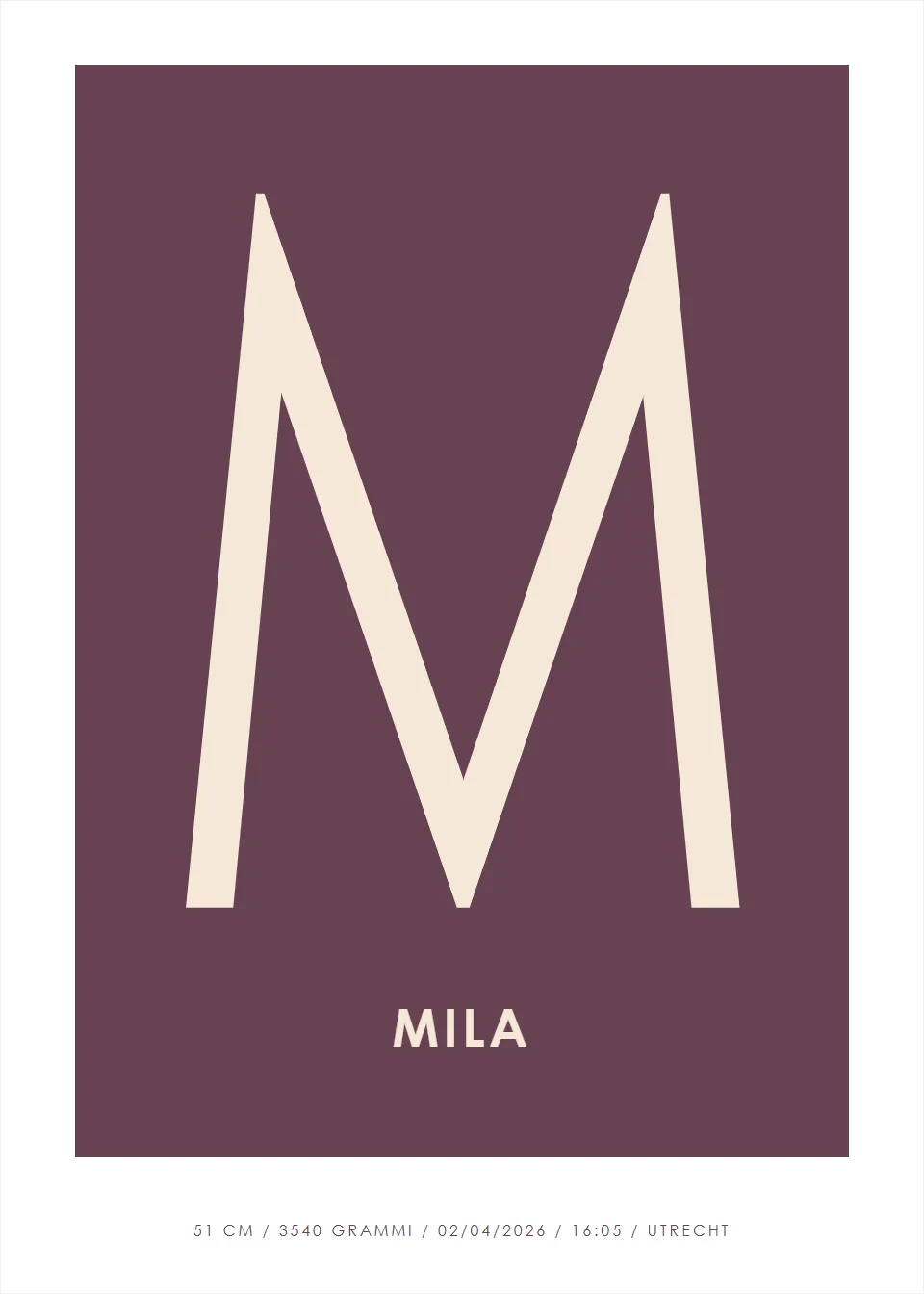 Poster con nome · Iniziale grande · Mora