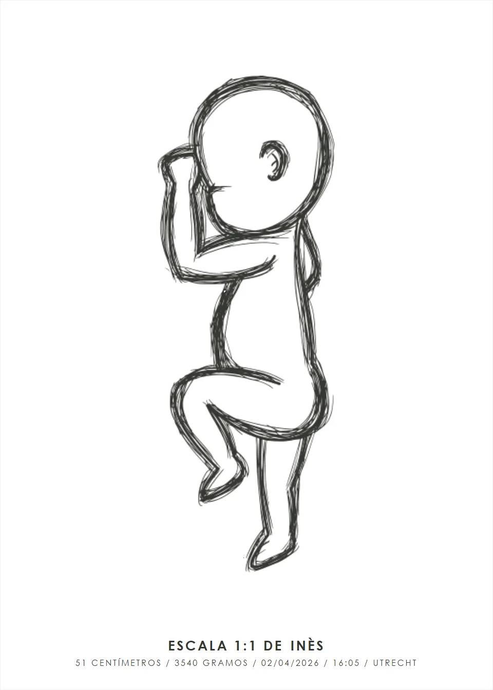 Tamaño real · Boceto atemporal · Grafito