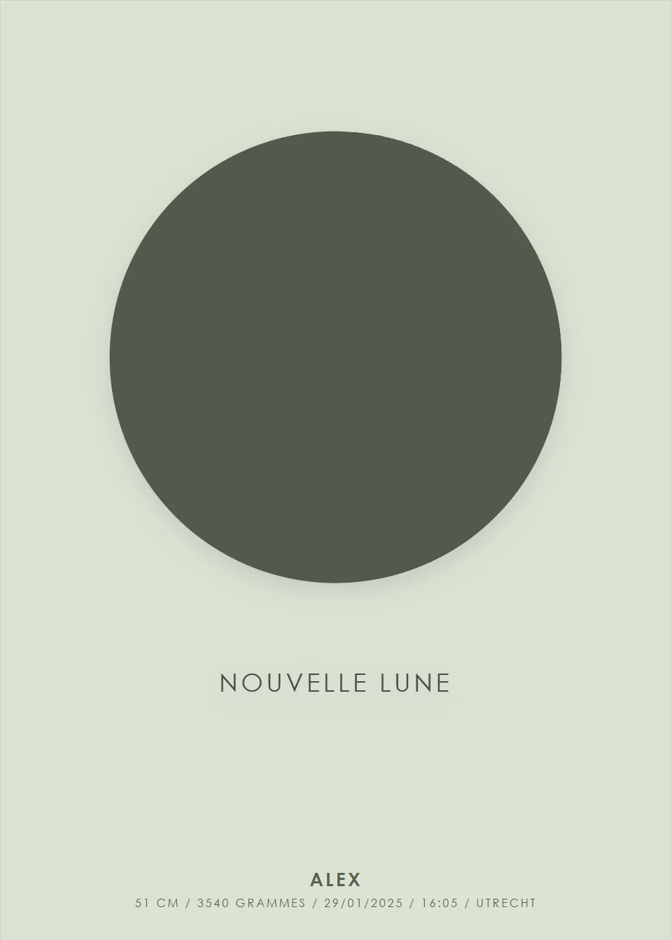 Lune de naissance · Lune minimaliste · Sauge