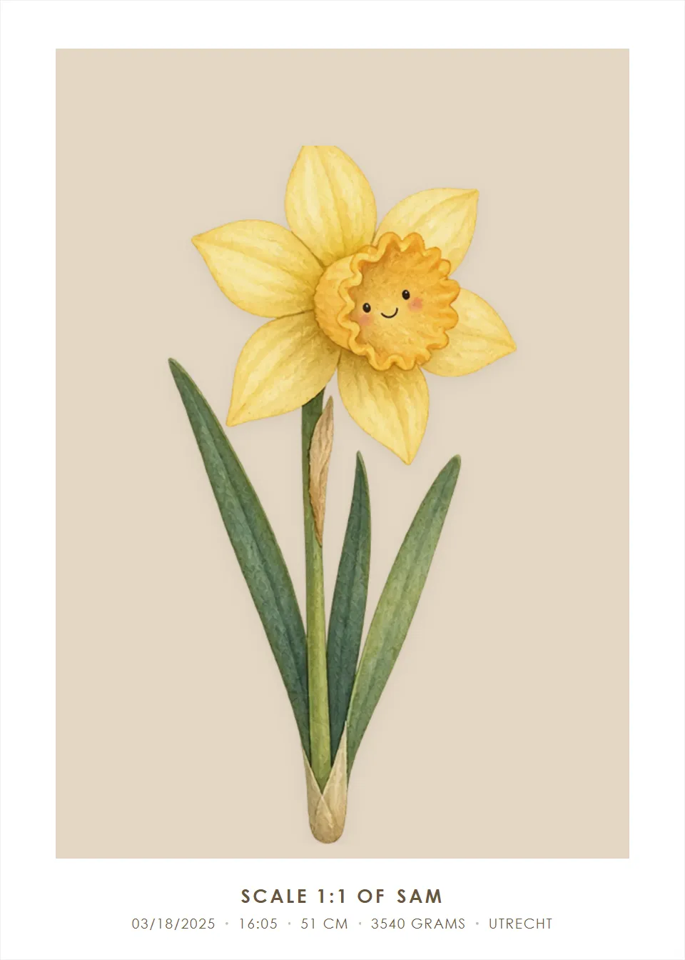 Birth flower · Flower friend · Oat with a white border