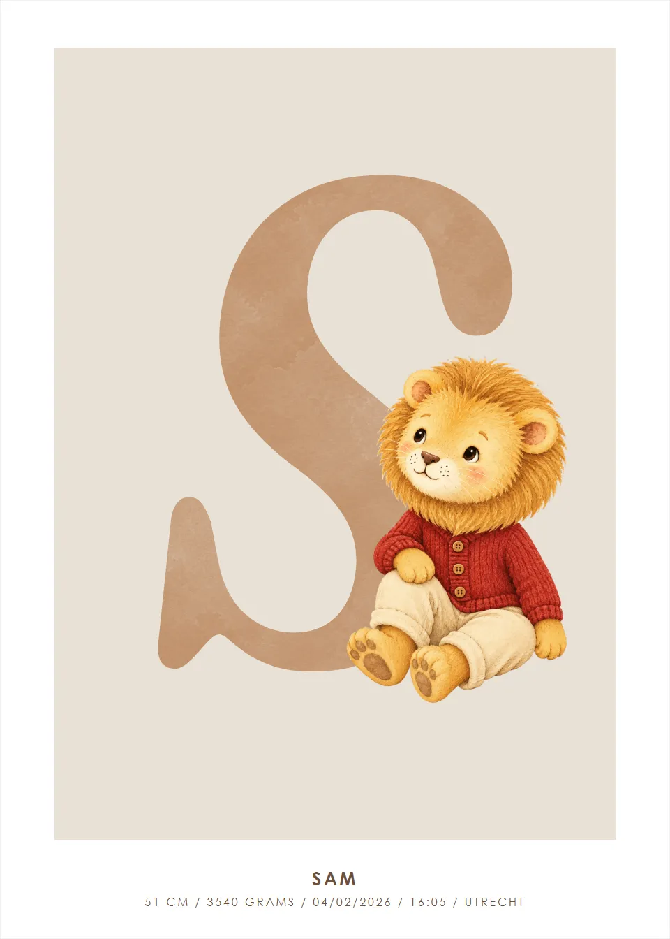 Letter posters · Lion · Playful letter on linen
