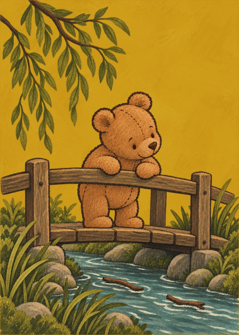 winnie el pooh · Palos en el agua