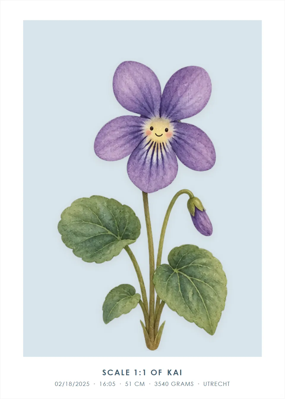 Birth flower · Flower friend · Mist blue