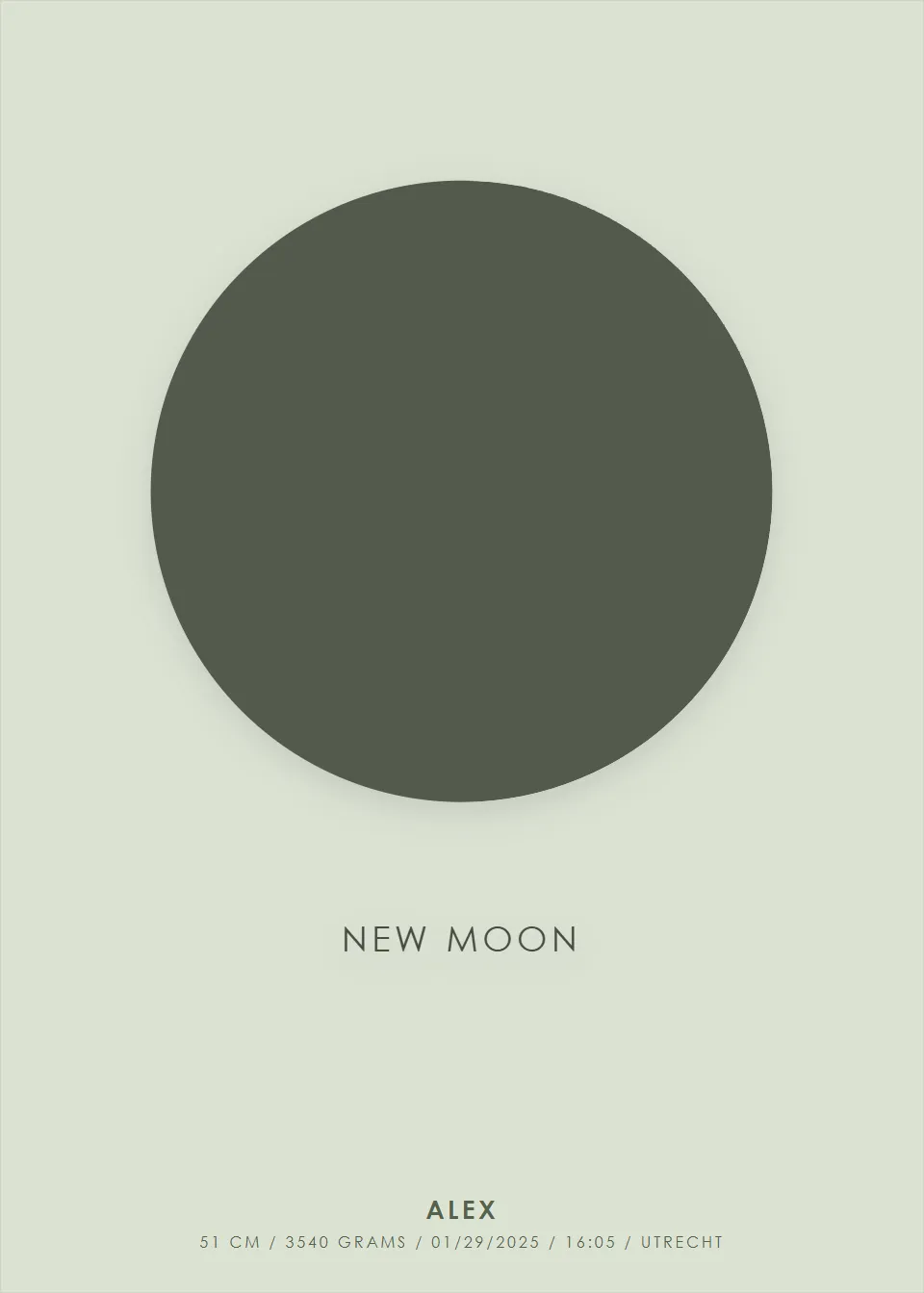 Birth moon · Minimalist Moon · Sage