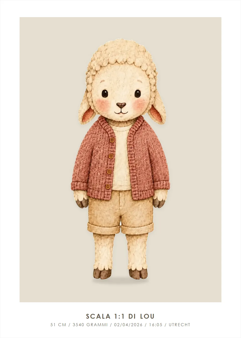 Poster di animali · Agnello · Lino