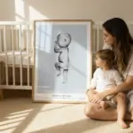 Birth poster geboorteposter mother baby blue boy