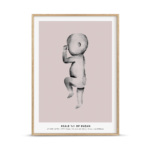 Birth poster aquarel pink
